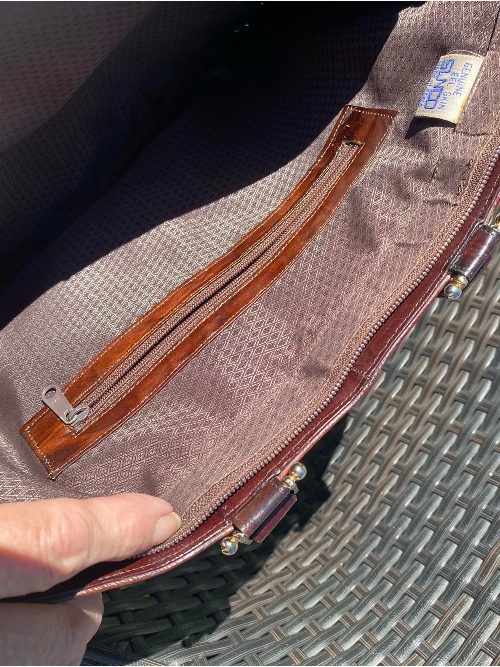 Korean Sunco Burgundy Eel Skin Briefcase - Professional Padfolio